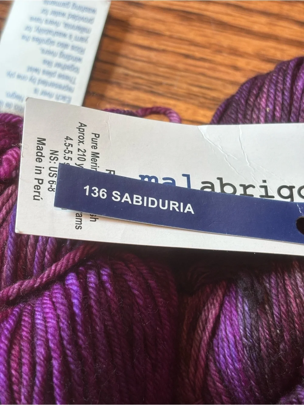 Malabrigo Rios Lot of 5 Worsted Sabiduria Purple Variegated 100% SW Merino Wool